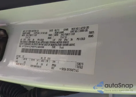 2015 Ford F150 Xl z USA, uszkodzony, nr VIN 1FTEW1CP8FFC46058